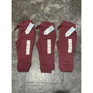 Cat And Jack Burgandy Size 18m Sweatpants W/ Functional Drawstring Lot Of 3 NWT